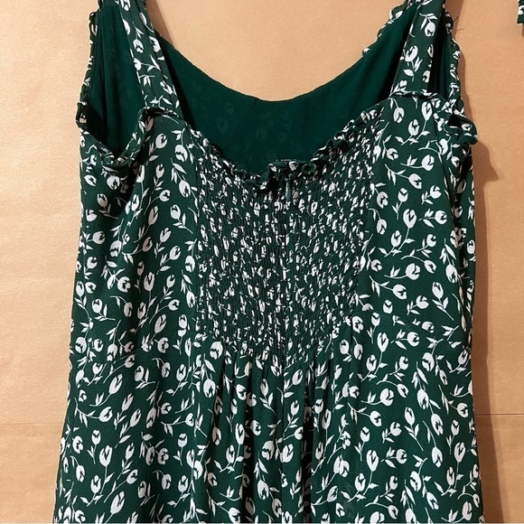 Reformation Christine Dress Susanna Green Floral Tie Shoulder Mini Dress Size 10 - Picture 11 of 13
